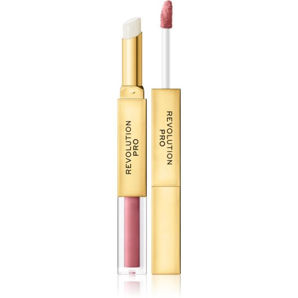 Revolution PRO Revolution PRO Supreme Stay 24h Lip Duo ultra mat tekoča šminka z balzamom odtenek Velvet 2,5 g