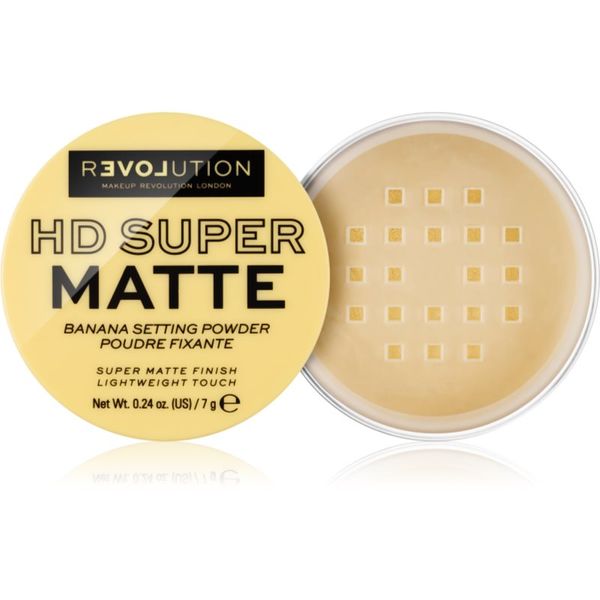 Revolution Relove Revolution Relove HD Super Matte transparentni fiksacijski puder z mat učinkom odtenek Banana 7 g