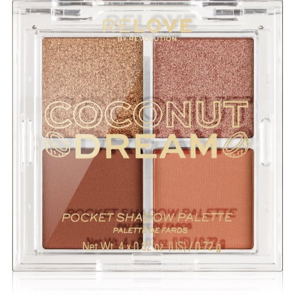 Revolution Relove Revolution Relove Pocket Palette paleta senčil za oči odtenek Coconut Dream 4x0.72 g