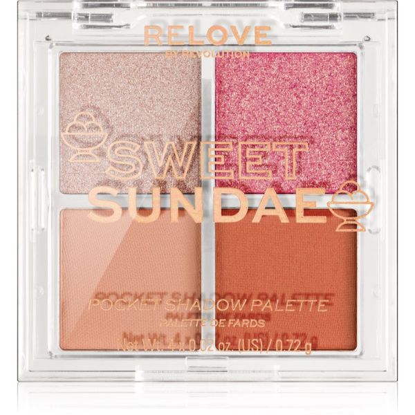 Revolution Relove Revolution Relove Pocket Palette paleta senčil za oči odtenek Sweet Sundae 4x0.72 g