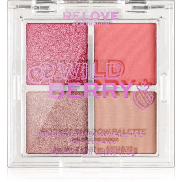 Revolution Relove Revolution Relove Pocket Palette paleta senčil za oči odtenek Wild Berry 4x0.72 g