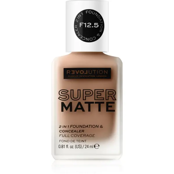 Revolution Relove Revolution Relove Super Matte Foundation dolgoobstojni matirajoči tekoči puder odtenek F12.5 24 ml