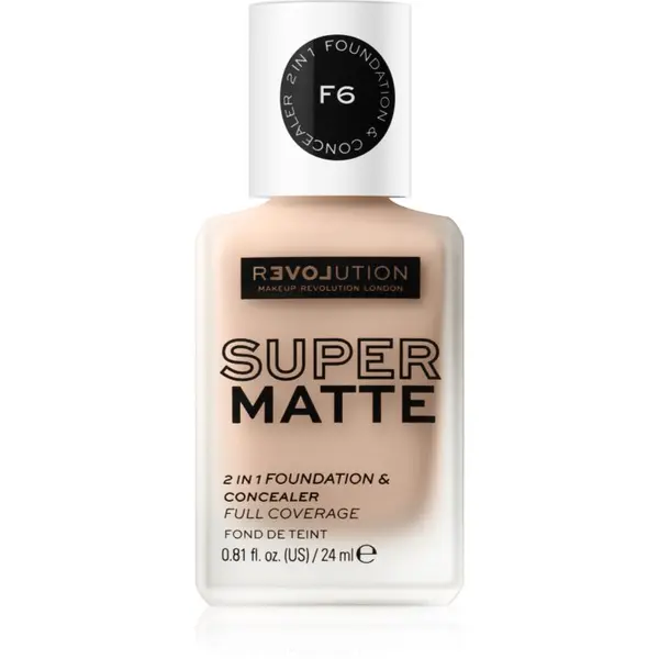 Revolution Relove Revolution Relove Super Matte Foundation dolgoobstojni matirajoči tekoči puder odtenek F6 24 ml