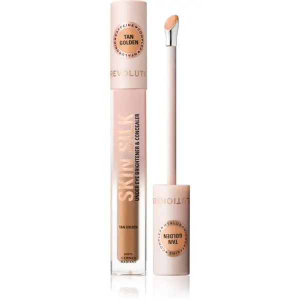 Revolution Revolution Skin Silk Under Eye Brightener & Concealer korektor in osvetljevalec odtenek Tan Golden 4 ml