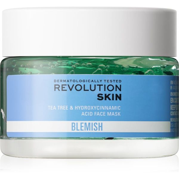 Revolution Skincare Revolution Skincare Blemish Tea Tree & Hydroxycinnamic Acid pomirjajoča maska za mastno k aknam nagnjeno kožo 50 ml
