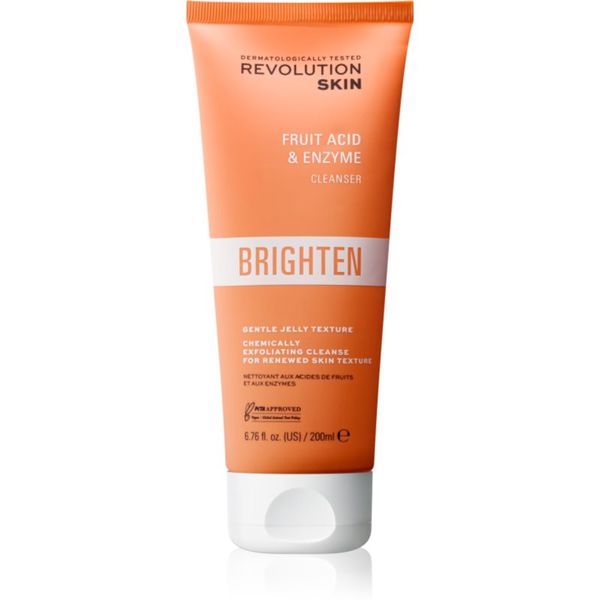 Revolution Skincare Revolution Skincare Brighten Fruit Acid & Enzyme posvetlitveni čistilni gel z AHA 200 ml