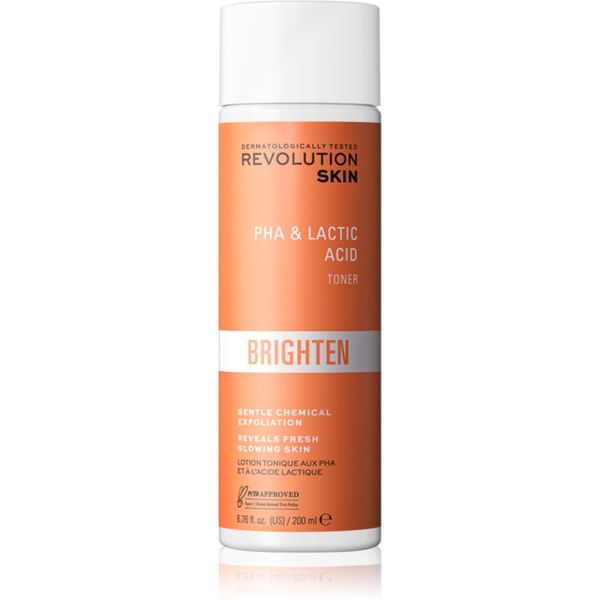 Revolution Skincare Revolution Skincare Brighten PHA & Lactic Acid nežni eksfoliacijski tonik za suho in občutljivo kožo 200 ml