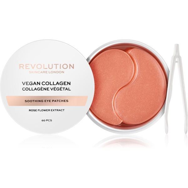 Revolution Skincare Revolution Skincare Rose Gold Vegan Collagen hidrogel maska za predel okoli oči s pomirjajočim učinkom 60 kos