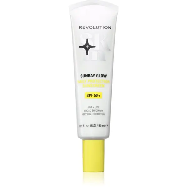 Revolution Skincare Revolution Skincare Sunray Glow Daily Protection krema za sončenje za obraz za osvetlitev kože SPF 50+ 50 ml