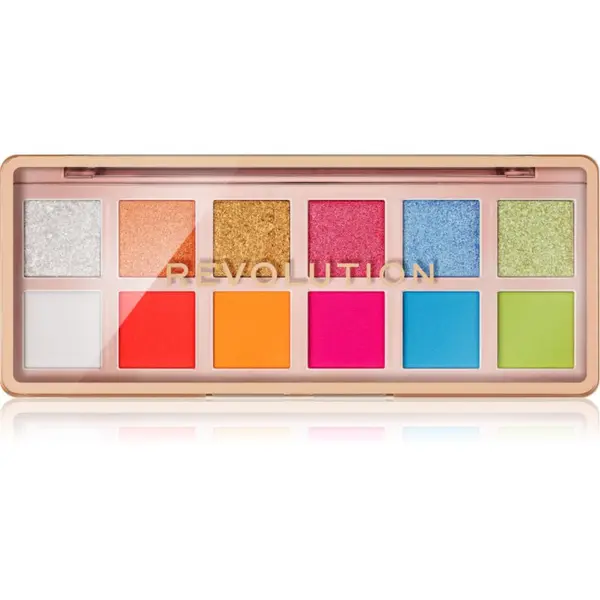 Revolution Revolution The Icon Palette paleta senčil za oči odtenek The Vibrant Icon Brights Palette 12x0.7 g