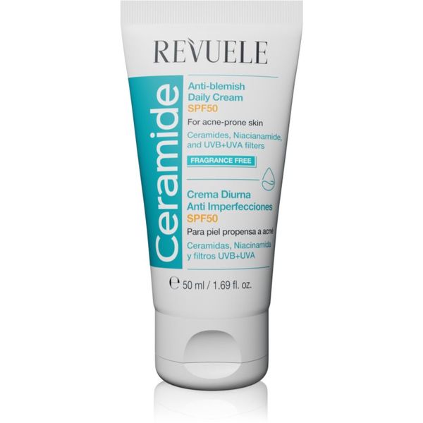 Revuele Revuele Ceramide Anti-Blemish Daily Cream dnevna zaščitna krema za problematično kožo, akne SPF 50 50 ml