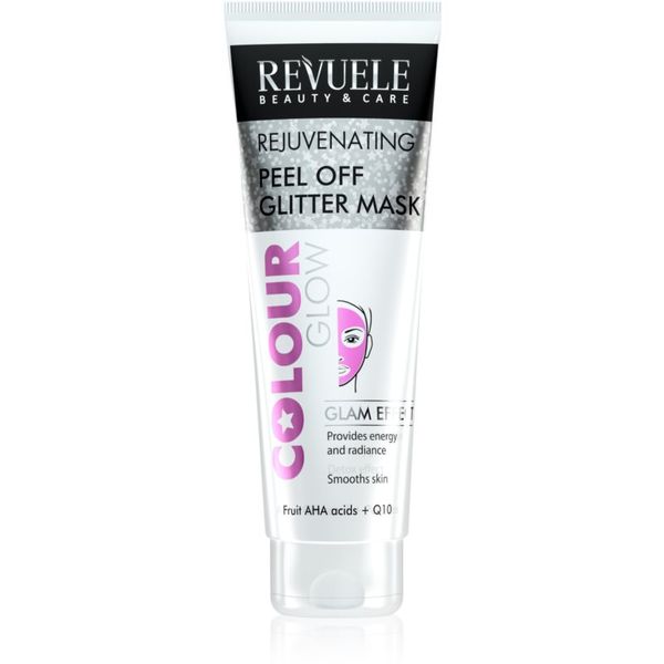 Revuele Revuele Colour Glow Rejuvenating Peel off Glitter Mask luščilna maska za pomladitev kože 80 ml