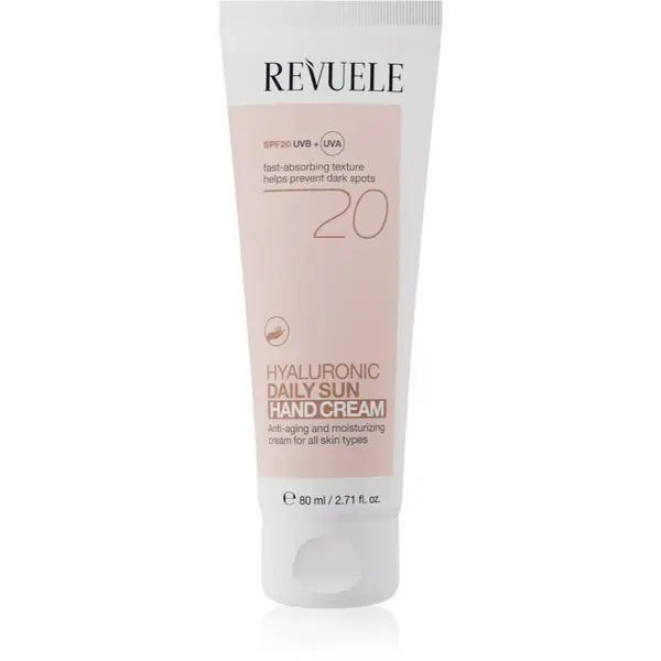 Revuele Revuele Daily Sun Hyaluronic Hand Cream SPF 20 vlažilna zaščitna krema za roke SPF 20 80 ml