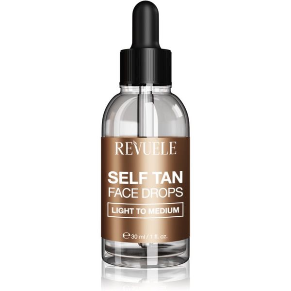 Revuele Revuele Paradise Bronze Self Tan Face Drops samoporjavitvene kapljice za obraz odtenek Light To Medium 30 ml