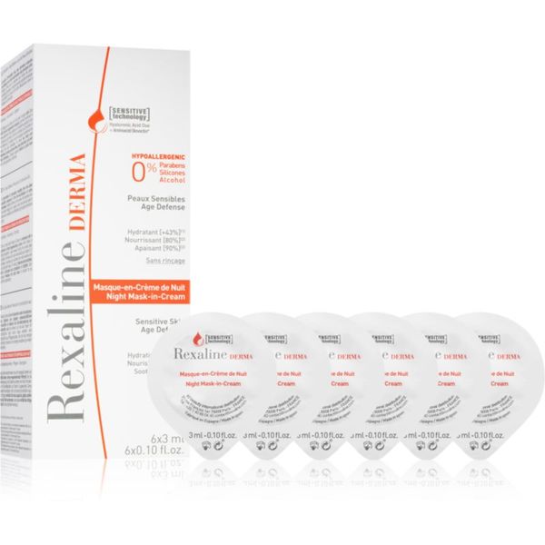 Rexaline Rexaline Derma Night Mask-in-Creme obnovitvena nočna kremasta maska proti gubam 6 x 3 ml