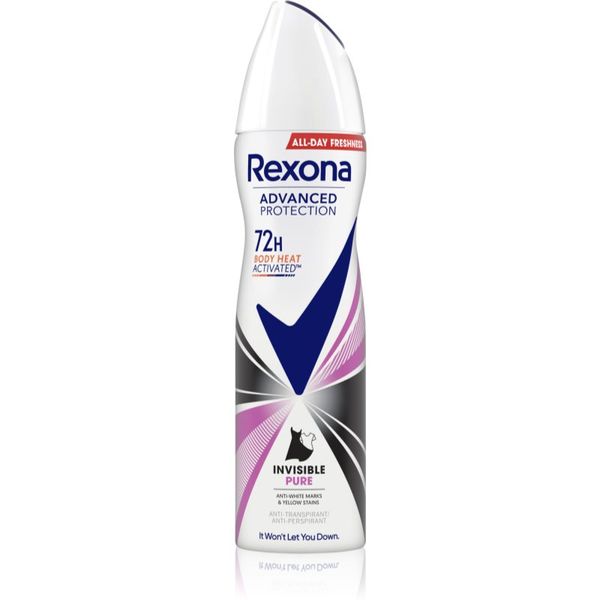Rexona Rexona Advanced Protection Invisible Pure antiperspirant proti belim in rumenim madežem 72 ur 150 ml