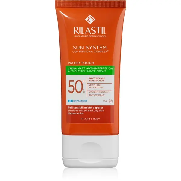Rilastil Rilastil Sun System Water Touch zaščitna krema za matiranje za mastno kožo z nepopolnostmi SPF 50+ 50 ml