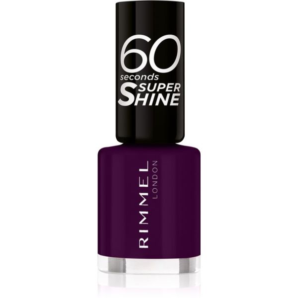 Rimmel Rimmel 60 Seconds Super Shine lak za nohte odtenek 345 Black Cherries 8 ml