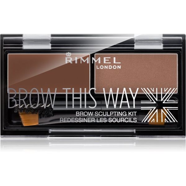 Rimmel Rimmel Brow This Way paleta za ličenje obrvi odtenek 002 Medium Brown 1,3 g