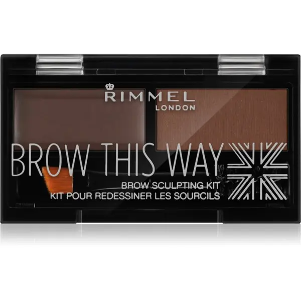 Rimmel Rimmel Brow This Way paleta za ličenje obrvi odtenek 003 Dark Brown 1,3 g