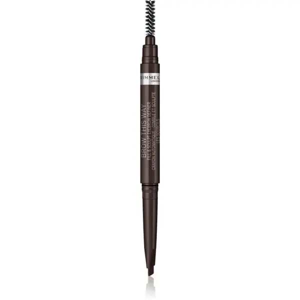 Rimmel Rimmel Brow This Way svinčnik za obrvi s krtačko 2v1 odtenek 003 Dark Brown 0,25 g