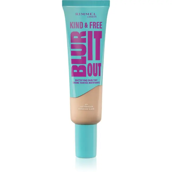 Rimmel Rimmel Kind & Free Blur It Out lahki vlažilni tekoči puder odtenek 001 Fair Porcelain 30 ml