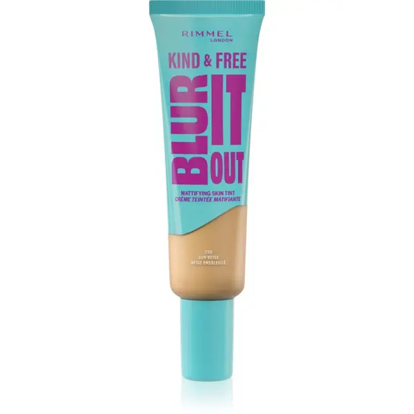 Rimmel Rimmel Kind & Free Blur It Out lahki vlažilni tekoči puder odtenek 250 Sun Beige 30 ml