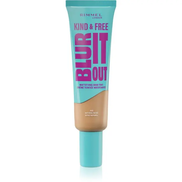 Rimmel Rimmel Kind & Free Blur It Out lahki vlažilni tekoči puder odtenek 400 Natural Beige 30 ml