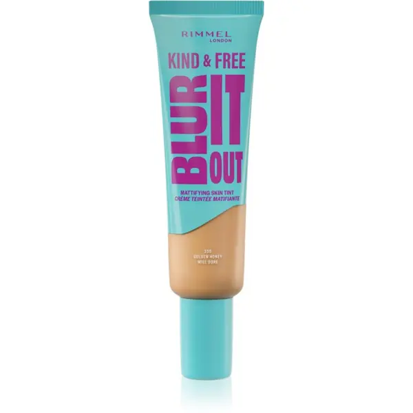 Rimmel Rimmel Kind & Free Blur It Out lahki vlažilni tekoči puder SPF 20 odtenek 350 Golden Honey 30 ml