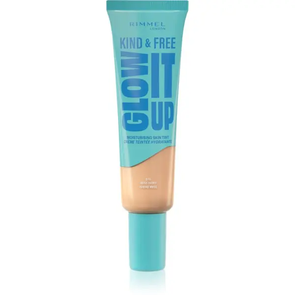 Rimmel Rimmel Kind & Free Glow It Up lahki vlažilni tekoči puder odtenek 010 Rose Ivory 30 ml