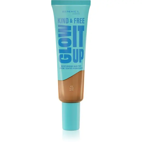Rimmel Rimmel Kind & Free Glow It Up lahki vlažilni tekoči puder odtenek 410 Latte 30 ml