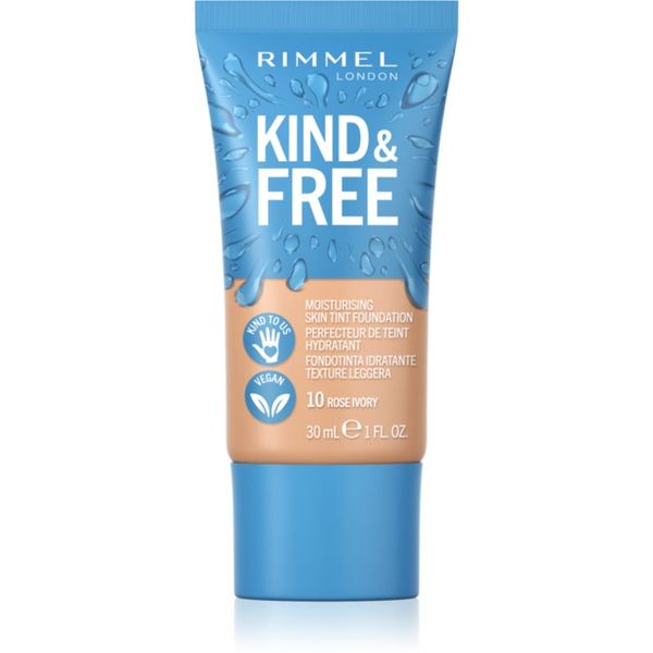 Rimmel Rimmel Kind & Free lahki vlažilni tekoči puder odtenek 10 Rose Ivory 30 ml
