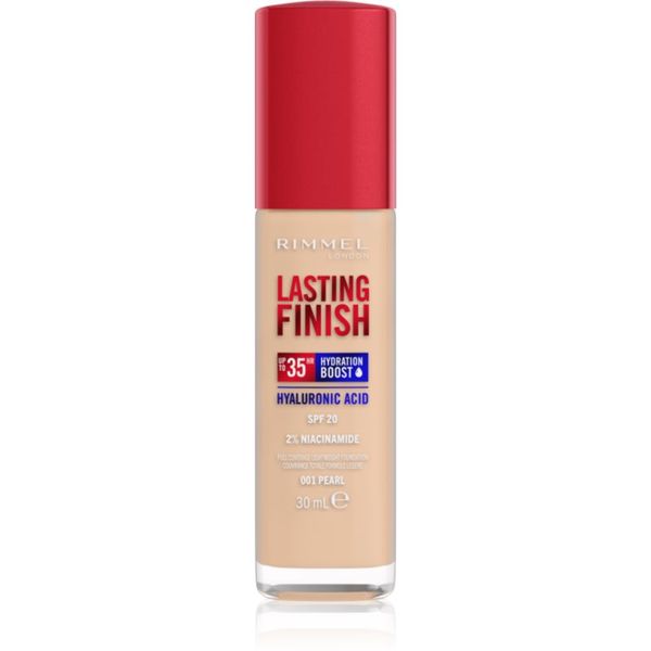 Rimmel Rimmel Lasting Finish 35H Hydration Boost vlažilni tekoči puder SPF 20 odtenek 001 Pearl 30 ml