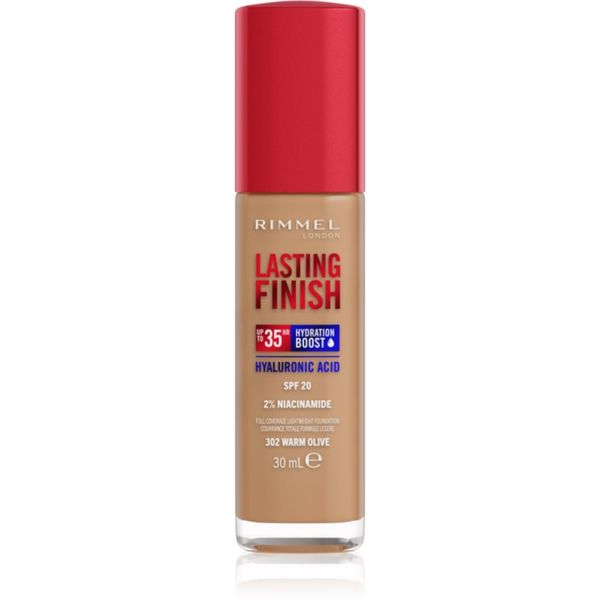 Rimmel Rimmel Lasting Finish 35H Hydration Boost vlažilni tekoči puder SPF 20 odtenek 302 Warm Olive 30 ml