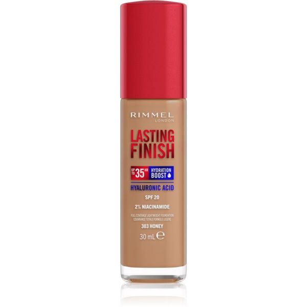 Rimmel Rimmel Lasting Finish 35H Hydration Boost vlažilni tekoči puder SPF 20 odtenek 303 Honey 30 ml