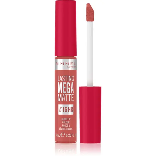 Rimmel Rimmel Lasting Mega Matte lahka tekoča mat šminka 16 ur odtenek Coral Sass 7,4 ml