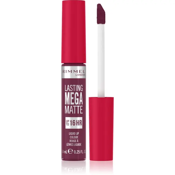 Rimmel Rimmel Lasting Mega Matte lahka tekoča mat šminka 16 ur odtenek Rock Me Purple 7,4 ml