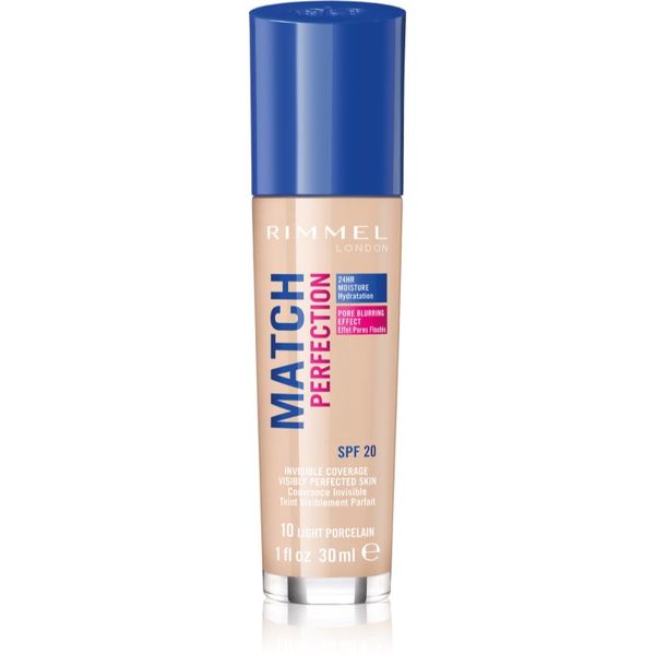 Rimmel Rimmel Match Perfection tekoči puder SPF 20 odtenek 010 Ligh Porcelain 30 ml