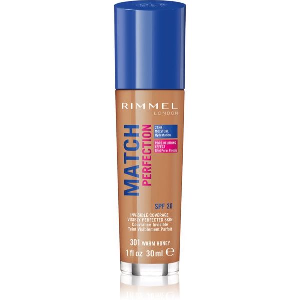 Rimmel Rimmel Match Perfection tekoči puder SPF 20 odtenek 301 Warm Honey 30 ml