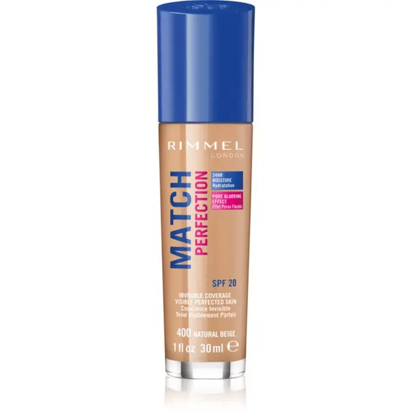 Rimmel Rimmel Match Perfection tekoči puder SPF 20 odtenek 400 Natural Beige 30 ml