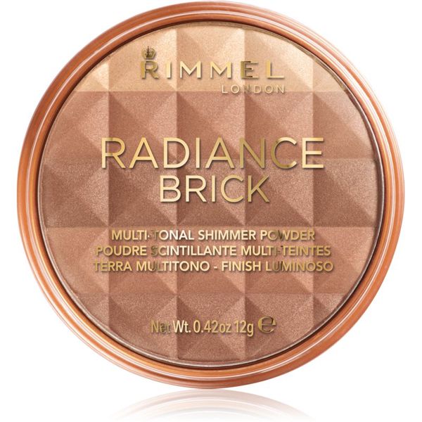 Rimmel Rimmel Radiance Brick posvetlitveni bronz puder odtenek 002 Medium 12 g