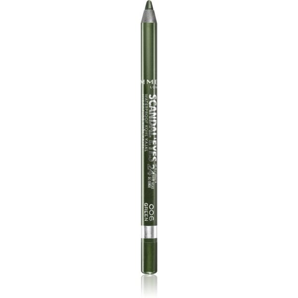 Rimmel Rimmel ScandalEyes Waterproof Kohl Kajal vodoodporni svinčnik za oči odtenek 006 Green 1,3 g