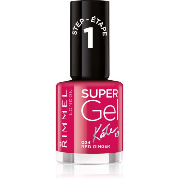 Rimmel Rimmel Super Gel By Kate gel lak za nohte brez uporabe UV/LED lučke odtenek 024 Red Ginger 12 ml