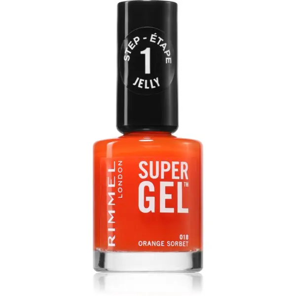 Rimmel Rimmel Super Gel gel lak za nohte brez uporabe UV/LED lučke odtenek 018 Orange Sorbet 12 ml