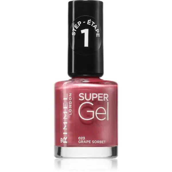 Rimmel Rimmel Super Gel gel lak za nohte brez uporabe UV/LED lučke odtenek 023 Grape Sorbet 12 ml