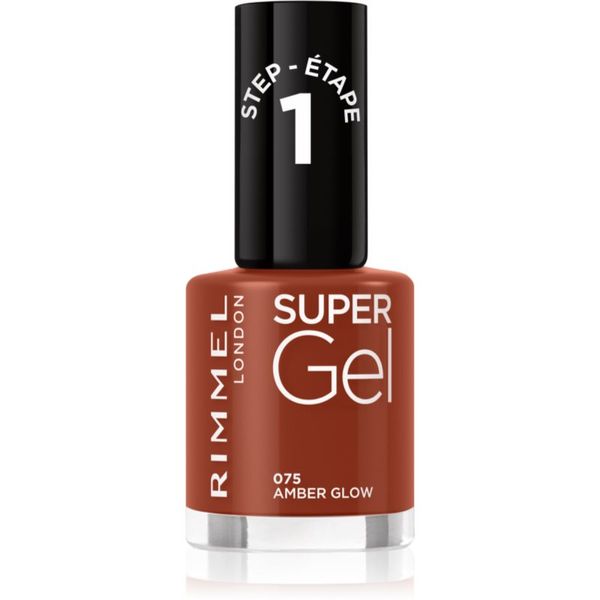 Rimmel Rimmel Super Gel gel lak za nohte brez uporabe UV/LED lučke odtenek 075 Amber Glow 12 ml