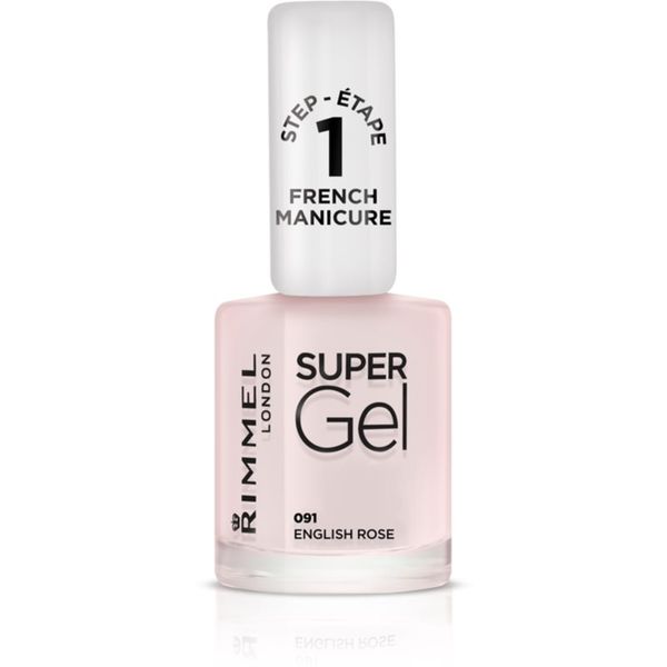 Rimmel Rimmel Super Gel Step 1 lak za francosko manikiro odtenek 091 English Rose 12 ml