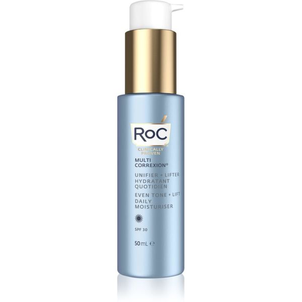 RoC RoC Multi Correxion Even Tone + Lift učvrstitvena dnevna krema za poenoten odtenek kože SPF 30 50 ml