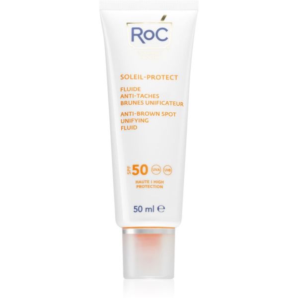 RoC RoC Soleil Protect Anti Brown Spots Unifying Fluid lahki zaščitni fluid proti temnim madežem SPF 50 50 ml