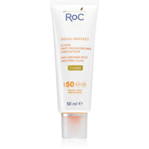 RoC RoC Soleil Protect Anti Brown Spots Unifying Fluid Tinted toniran fluid za poenotenje kože SPF 50 z vitaminom C 50 ml